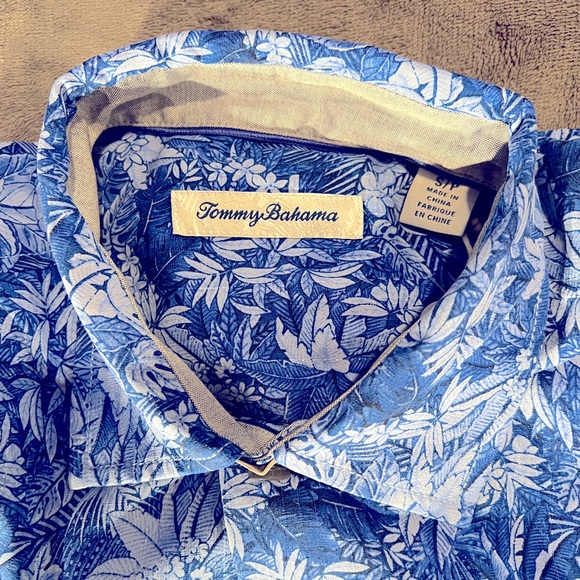 Tommy Bahama Short Sleeve Shirt Mens Small Blue Button Up Collared 100% Silk NWT - Picture 5 of 13